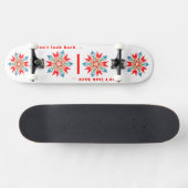 Flower weihnachtsstern red blue green persoonlijk skateboard (Horizontaal)