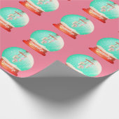 Flower windchime Snow wereldbol schattig roze groe Cadeaupapier (Hoek)