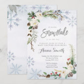 Flower Winter Snowflakes is onderweg naar het baby Kaart (Voorkant / Achterkant)