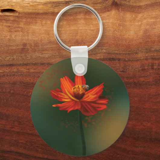 Flower with bee sleutelhanger (Voorkant)