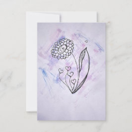Flower with Hearts Thank you card Bedankkaart