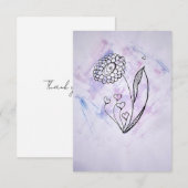 Flower with Hearts Thank you card Bedankkaart (Voorkant / Achterkant)