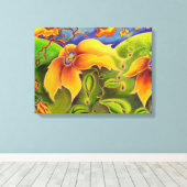 Flower Worlds verpakt canvas (Insitu (Houten vloer))