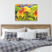 Flower Worlds verpakt canvas Afdruk (Insitu (Slaapkamer))
