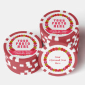 Flower Wreath aangepaste foto & tekst poker chips (Opstapeling)