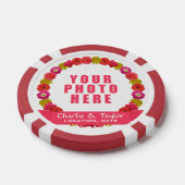 Flower Wreath aangepaste foto & tekst poker chips (Enkel)