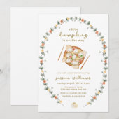 Flower Wreath Bao Dumpling Baby Shower  Kaart (Voorkant / Achterkant)