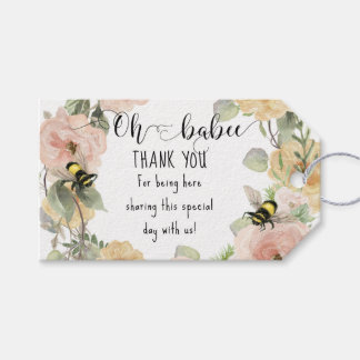 Flower Wreath Oh Babee Shower Bumblebee Thank You Cadeaulabel