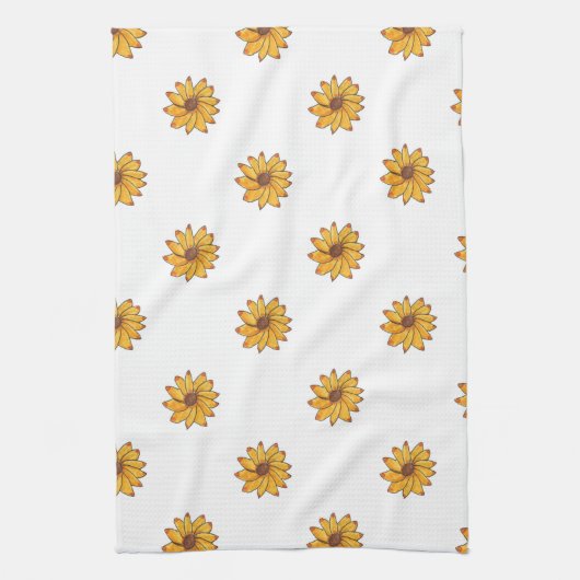 Flower Yellow Pattern Marker Theedoek (Verticaal)