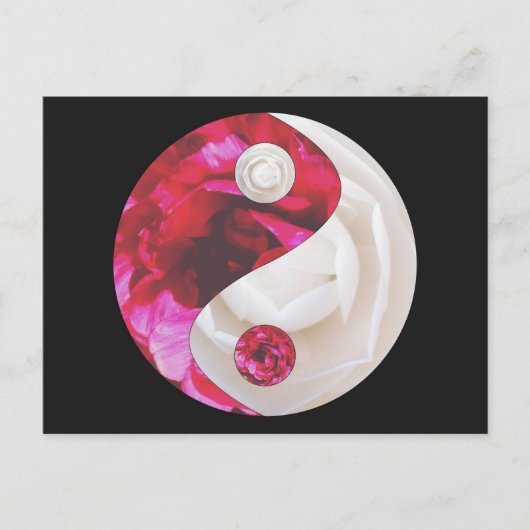 Flower Yin Yang Briefkaart (Voorkant)