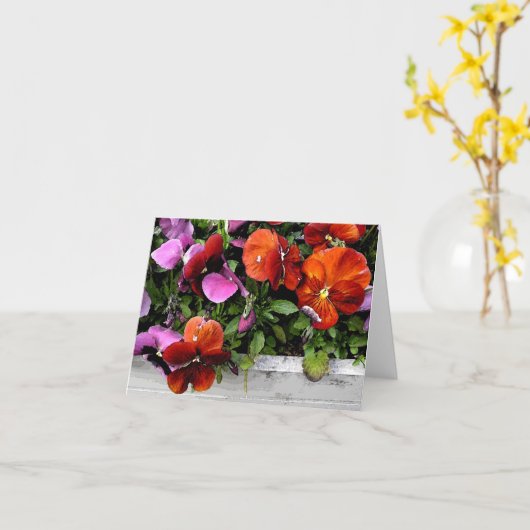 Flowerbox van Pansies Kaart (Gele Bloem)