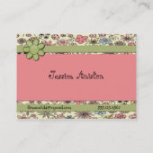 Flowerchild Pink Whimsy Monogram Aangepast Visitekaartje (Achterkant)