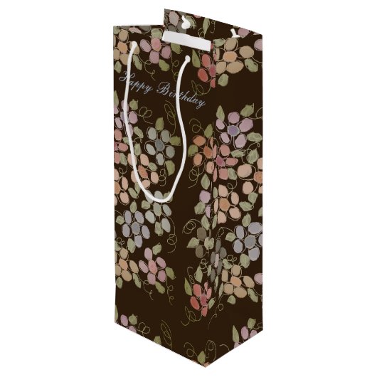  "Flowered Chocolate Wine Bag" Wijn Cadeautas (Achterkant Gekanteld)