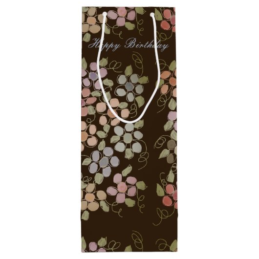  "Flowered Chocolate Wine Bag" Wijn Cadeautas (Achterkant)