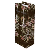  "Flowered Chocolate Wine Bag" Wijn Cadeautas (Voorkant Gekanteld)