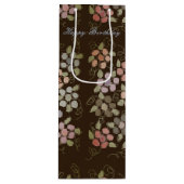  "Flowered Chocolate Wine Bag" Wijn Cadeautas (Voorkant)