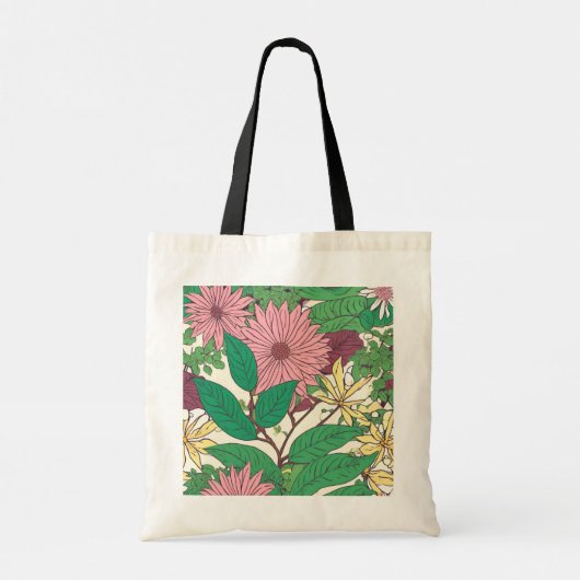 flowered cloth bag tote bag (Achterkant)