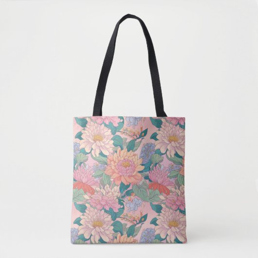 flowered cloth bag tote bag (Voorkant)