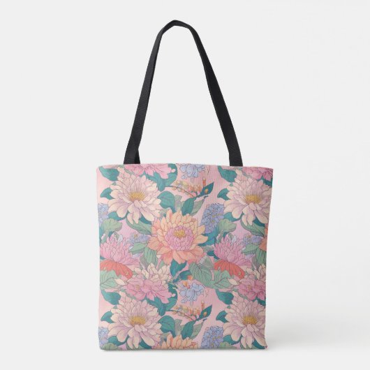 flowered cloth bag tote bag (Achterkant)