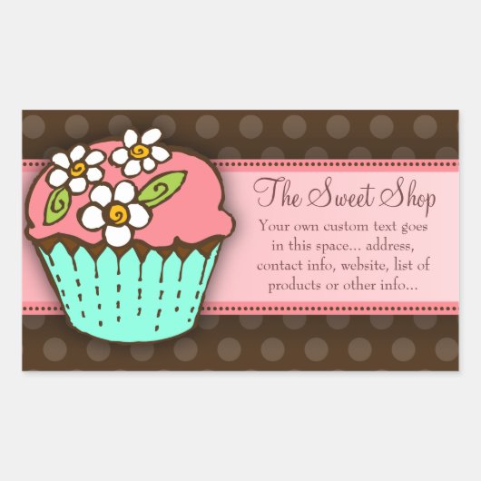 Flowered Cupcake Sticker (Voorkant)