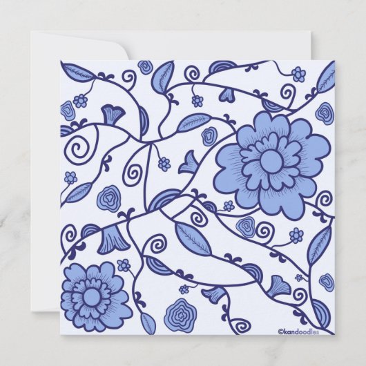 Flowered Delftware Thapat Kaart (Voorkant)