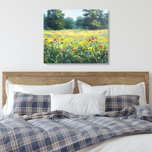 Flowered field canvas afdruk (Insitu (Slaapkamer))