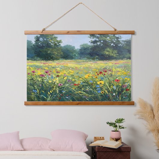 Flowered field hangend wandkleed (Slaapkamer)