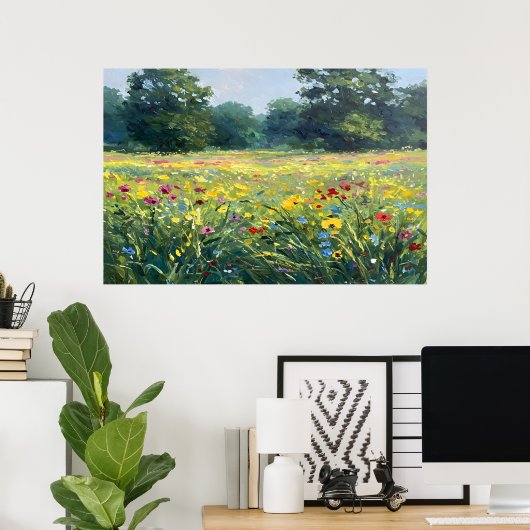 Flowered field poster (Thuiskantoor)