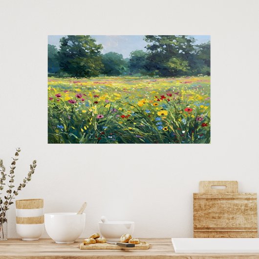 Flowered field poster (Keuken)