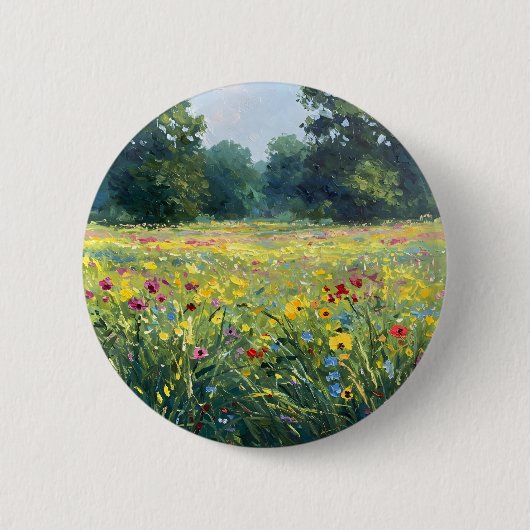 Flowered field ronde button 5,7 cm (Voorkant)
