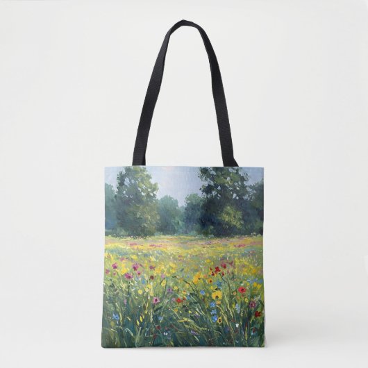 Flowered field tote bag (Voorkant)