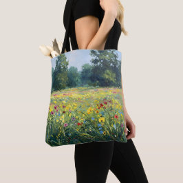 Flowered field tote bag