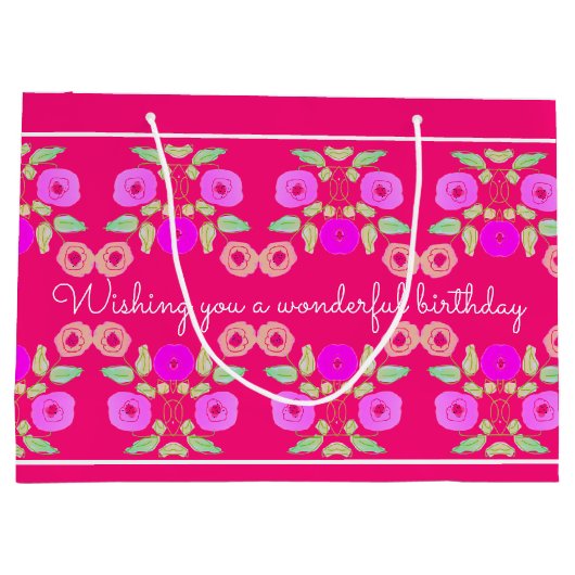 Flowered Girly Designer Groot Cadeauzakje (Achterkant)