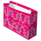 Flowered Girly Designer Groot Cadeauzakje (Voorkant Gekanteld)