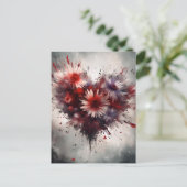 Flowered Heart Briefkaart (Staand voorkant)