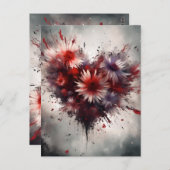 Flowered Heart Briefkaart (Voorkant / Achterkant)