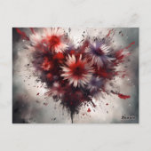 Flowered Heart Briefkaart (Achterkant)