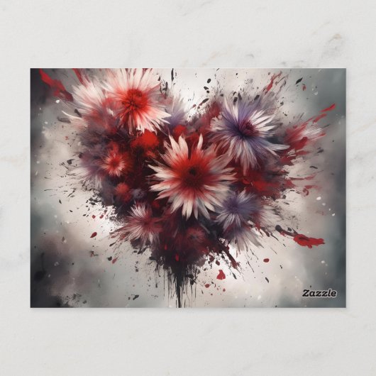 Flowered Heart Briefkaart (Achterkant)