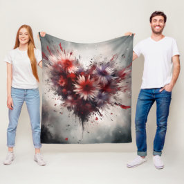 Flowered Heart Fleece Deken