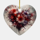 Flowered Heart Keramisch Ornament (Achterkant)