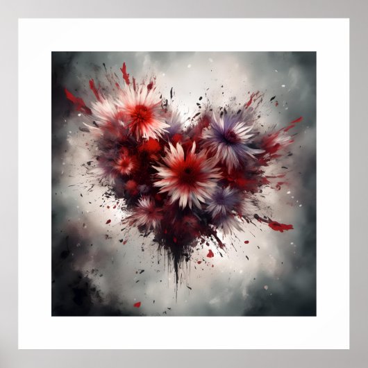 Flowered Heart Poster (Voorkant)