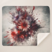 Flowered Heart Sherpa Deken (Voorkant (horizontaal))