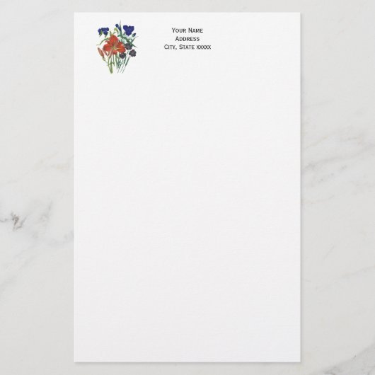 FlowereFlowers - NavyBlue - TRANS - FL8878 - 024 Briefpapier (Voorkant)