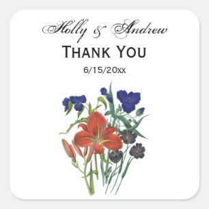 FlowereFlowers - NavyBlue - TRANS - FL8878 - 024 Vierkante Sticker