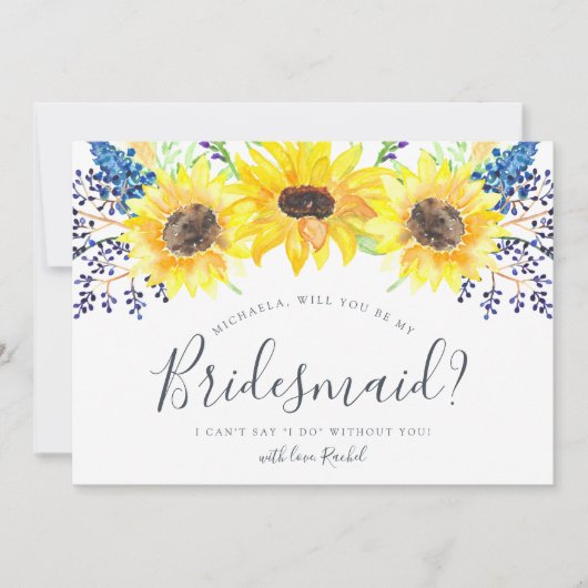 Flowerfields are My Bridesmaid Kaart (Voorkant)