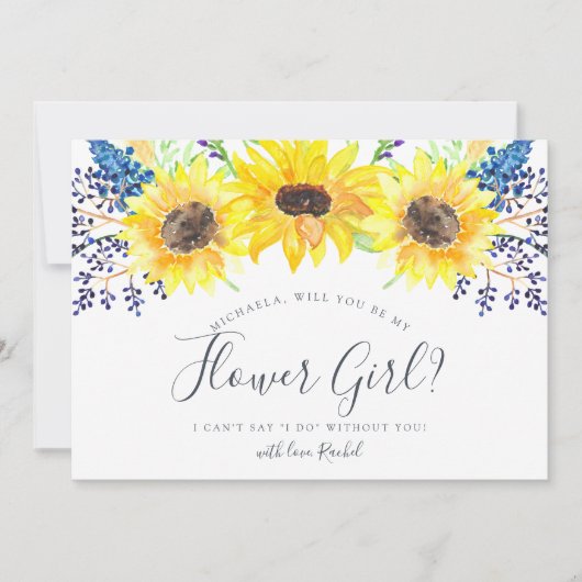 Flowerfields Be My Flower Girl Kaart (Voorkant)