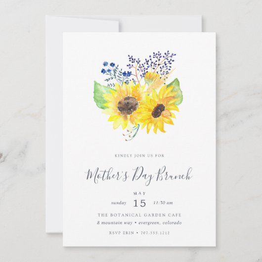 Flowerfields Bouquet Moederdag Brunch Invitation Kaart (Voorkant)