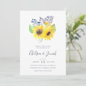 Flowerfields Bouquet Wedding Invitation Kaart (Staand voorkant)