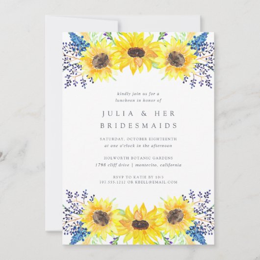 Flowerfields Bridesmaid Luncheon Uitnodiging (Voorkant)