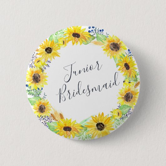 Flowerfields Junior Bridesmaid Ronde Button 5,7 Cm (Voorkant)